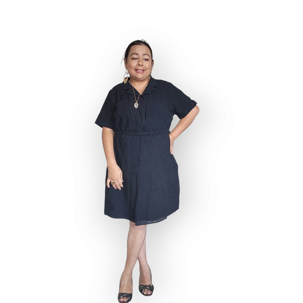 Fashion Nova Cutout Waist Shirt Dress – Collared Black Mini - Picture 6 of 16